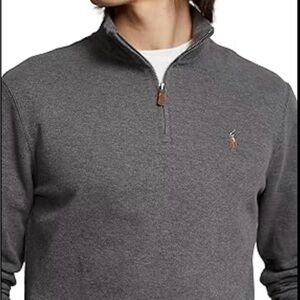 Polo Ralph Lauren Estate Rib Qrt.Zip Pullover Sweater Gray Warm Preppy